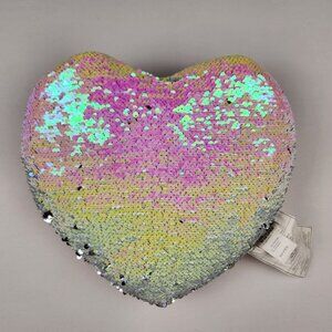 Heart shaped mermaid two tone throw pillow cute pink and silver love